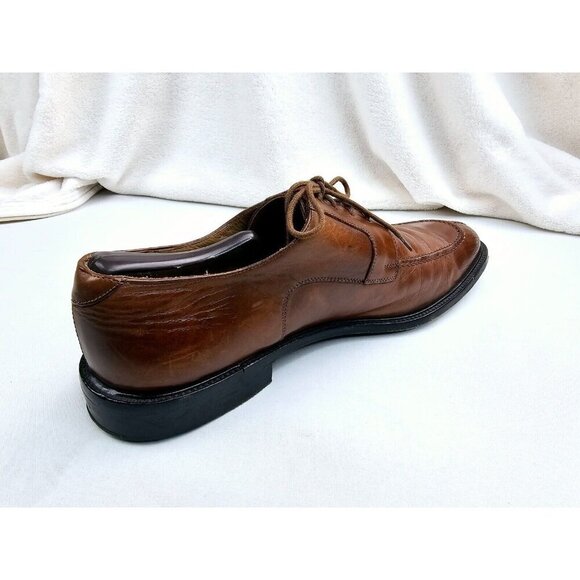 Johnston Murphy Size 11M Mens Brown Leather Low Lace Split Toe Dress Shoes Italy - Picture 11 of 13